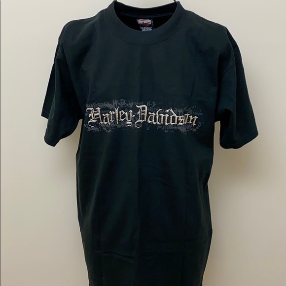 NEW Harley-Davidson Men’s Black Short Sleeve Shirt Tee Wild Boar Michigan Large - Picture 2 of 7